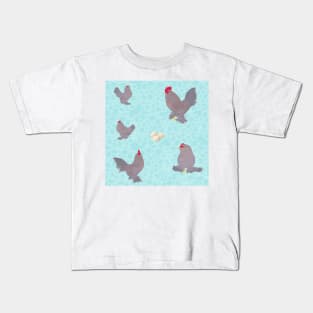 Porcelain Belgian D'Uccle Pattern Blue Kids T-Shirt